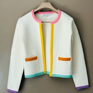 English Factory Pink and White Cardigan Modern Design